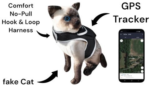 Collar Mini Cat Dog Tracking Chip Pet Locator Rechargeable GPS Tracker Size:XXL