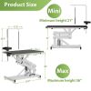 "Heavy-Duty Hydraulic Dog Grooming Table with Anti-Static Top, Adjustable Z-Lift (21"-36"), Armrests, Leash Covers, Tool Organizers, Hooks