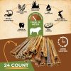 Gullet Sticks 24 Count 100% Natural Beef Esophagus Dog Chews 6' Premium Dog Treats for Training Puppies & Adults Zero Filler or Preservatives