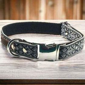 Regal Paws Cotton Dog Collar: Personalised Pup Elegance (size: Medium  (31-50cm))