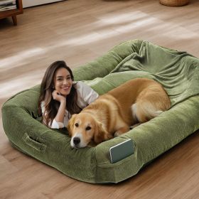 Extra Large Dog Bed, Human Dog Bed for Adult Instead of Foldable Air Mattress, 72"x48"x10" Washable Floor Beds Large Sized Dog Gifts with Handle (style: 1 Pack)
