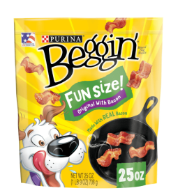Purina Beggin' Strips Small Dog Treats Fun Size Original with Real Bacon Flavor Chews, 25 oz Pouch (Purina: Purina)